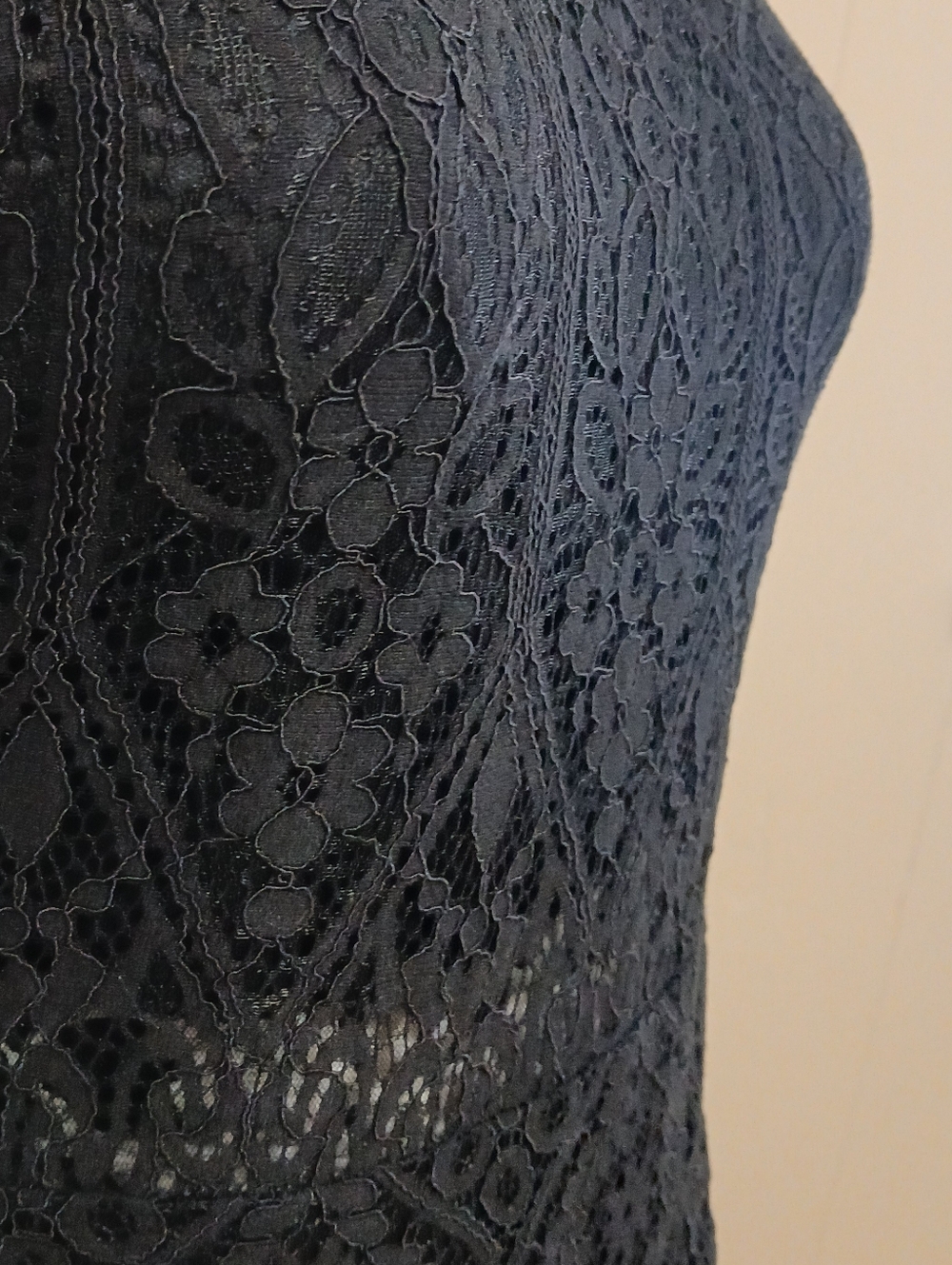Zalulus Lace Midi Dress with High Neck And Mid Drift Slip Cut Out - Picture 4 of 7